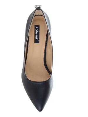 black faux leather slip on pumps - 14125528 - Standard Image - 4