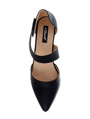 black faux leather closed back sandals - 14126132 - Standard Image - 4