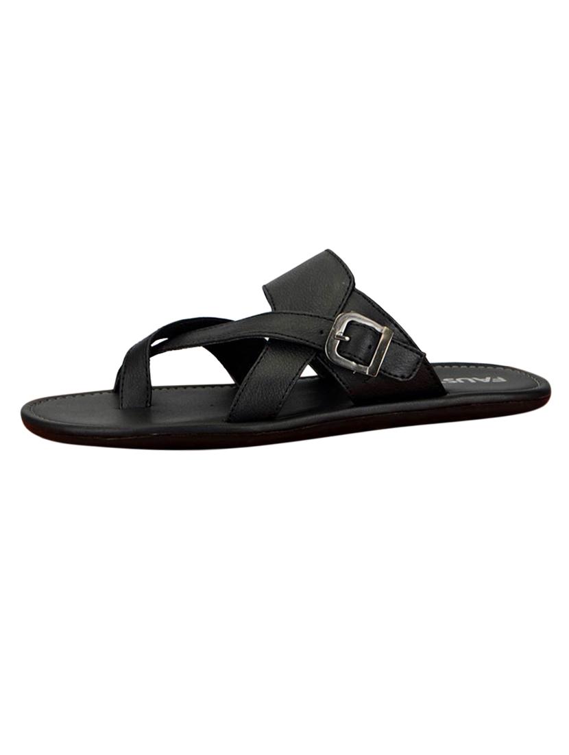 black leatherette slip on slipper - 14127799 - Zoom Image - 4