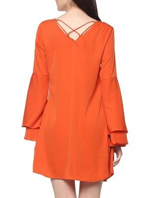 bell sleeve criss-cross back dress - 14128804 - Standard Image - 4