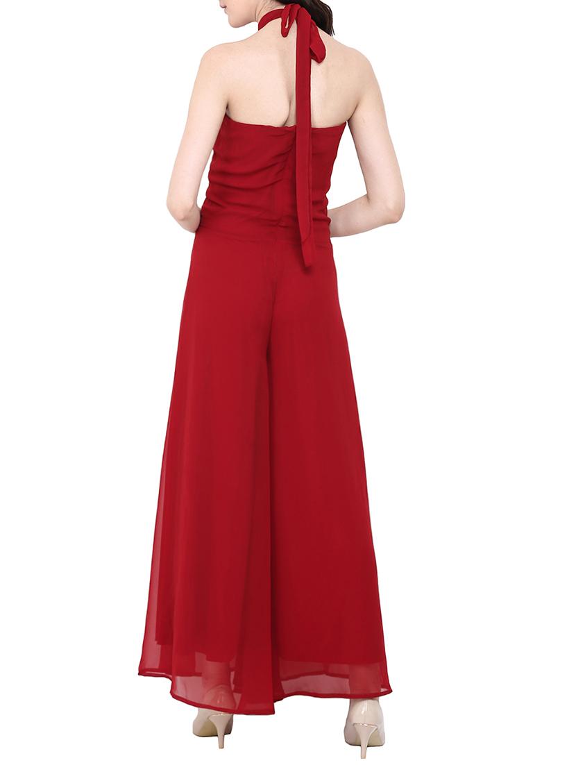 red full leg jumpsuit - 14129757 - Zoom Image - 4