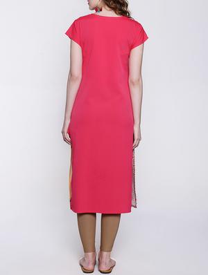 yellow crepe straight kurta - 14139614 - Standard Image - 4
