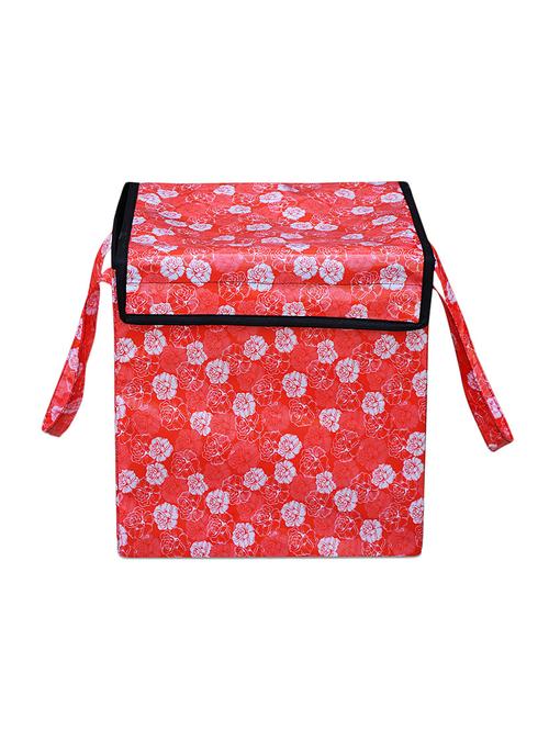 red floral foldable laundry basket - 14140743 - Very Small Image - 1