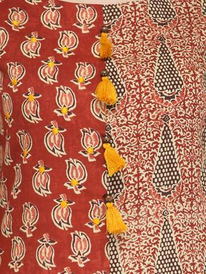 Printed asymmetric kurta & palazzo set - 14146963 - Standard Image - 4