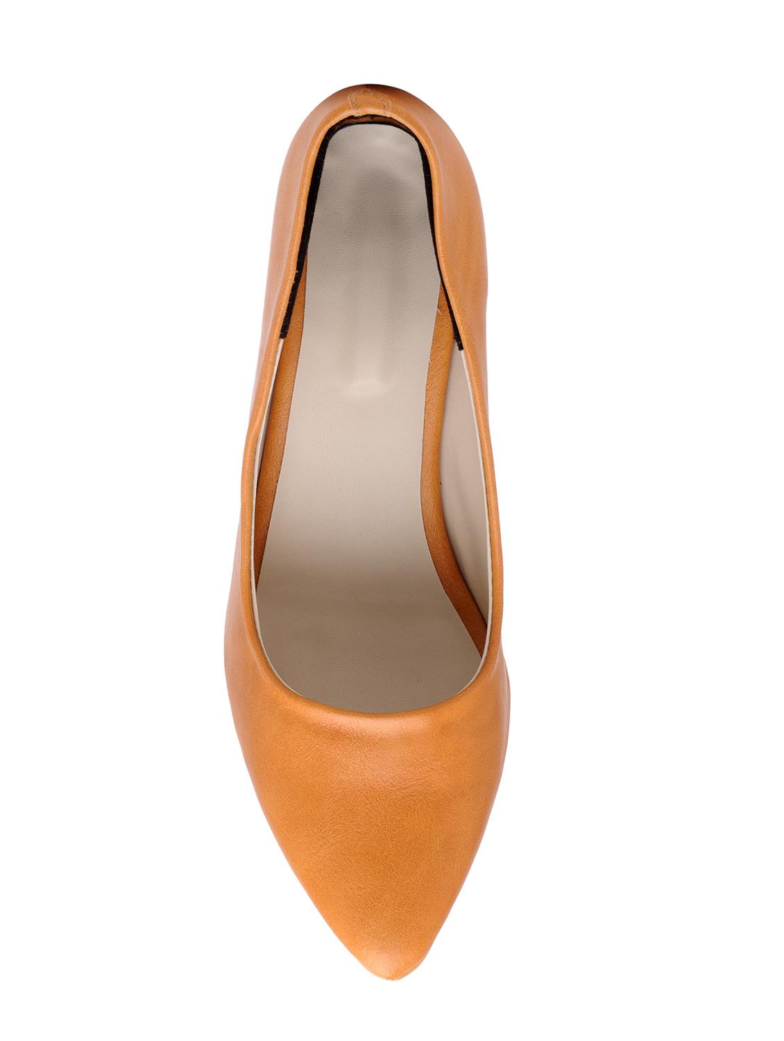 tan leatherette slip on pumps - 14152588 - Zoom Image - 4