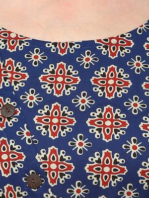 blue cotton flared kurta - 14153255 - Standard Image - 4