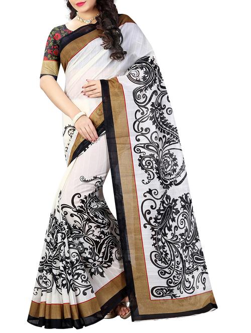 white silk bhagalpuri saree with blouse - 14154438 - Standard Image - 1
