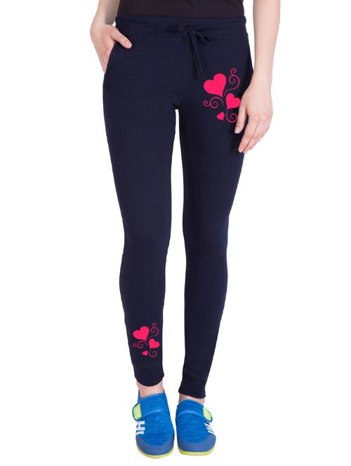 navy blue cotton track pants - 14160405 - Standard Image - 1