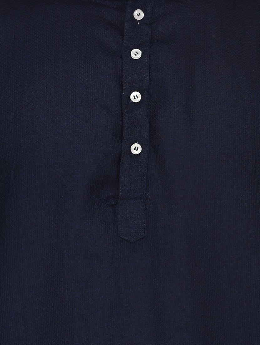 navy blue cotton kurta payjama set - 14164083 - Zoom Image - 4