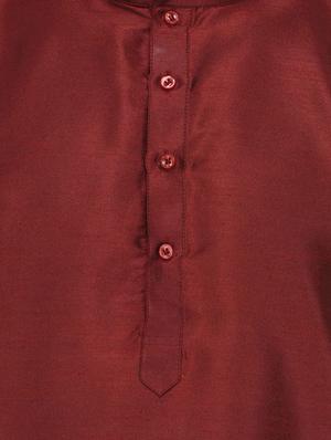 maroon dupion ethnic wear set - 14164084 - Standard Image - 4