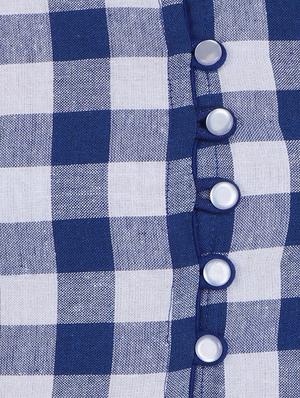 blue cotton a-line kurta - 14167864 - Standard Image - 4