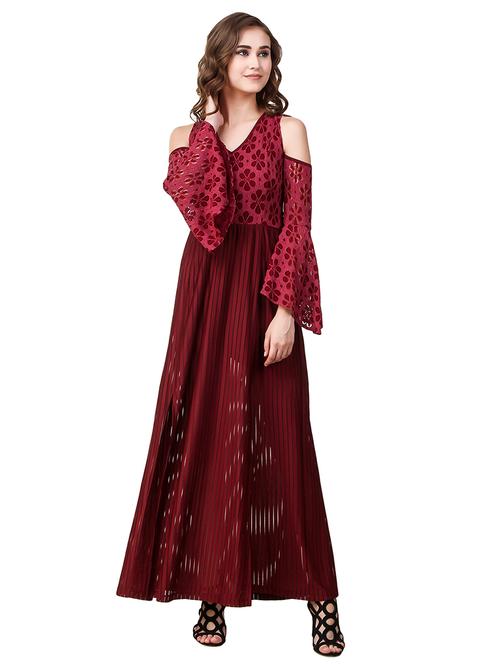 maroon maxi dress - 14169093 - Standard Image - 1