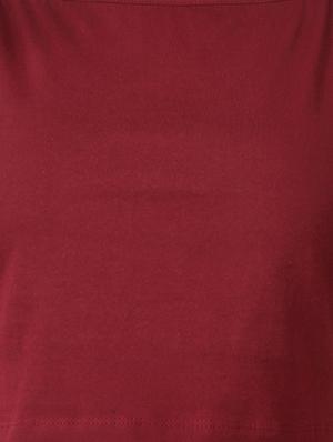 maroon cotton crop top - 14170900 - Standard Image - 4