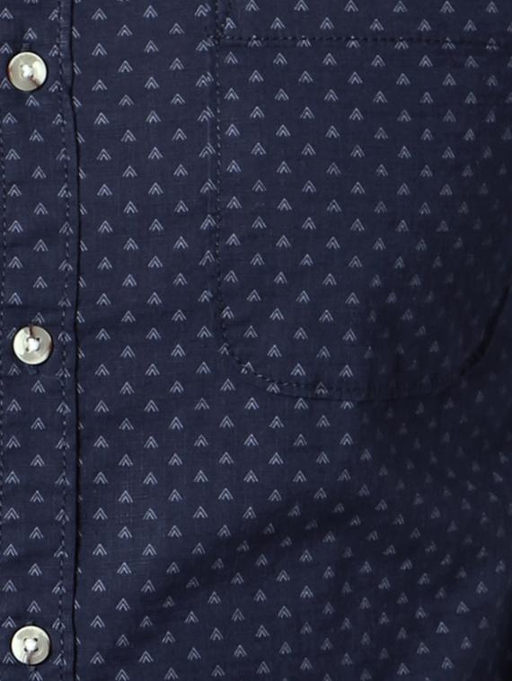 navy blue cotton casual shirt - 14188702 - Zoom Image - 4