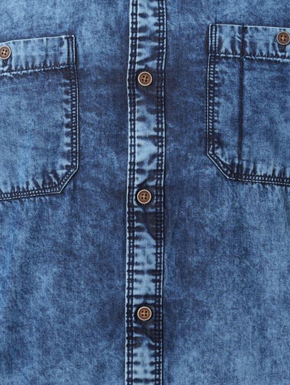 blue cotton casual shirt - 14188704 - Zoom Image - 4