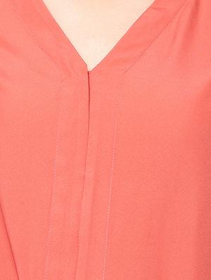 peach poly crepe top - 14191105 - Standard Image - 4