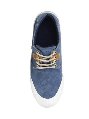 blue denim lace up sneaker - 14191600 - Standard Image - 4
