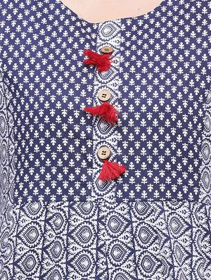 indigo cotton kurta - 14194138 - Standard Image - 4