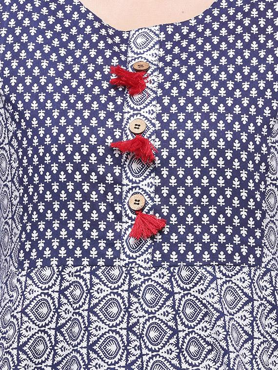 indigo cotton kurta - 14194138 - Zoom Image - 4