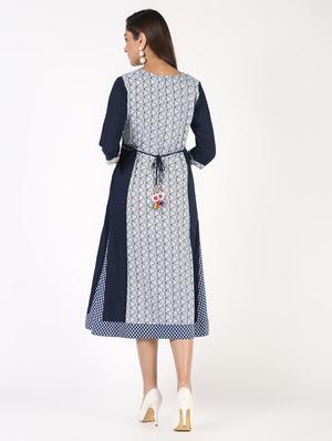 indigo flared kurta - 14194139 - Standard Image - 4