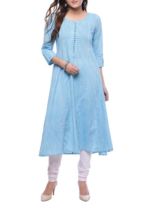 a-line melange kurta - 14194159 - Standard Image - 1