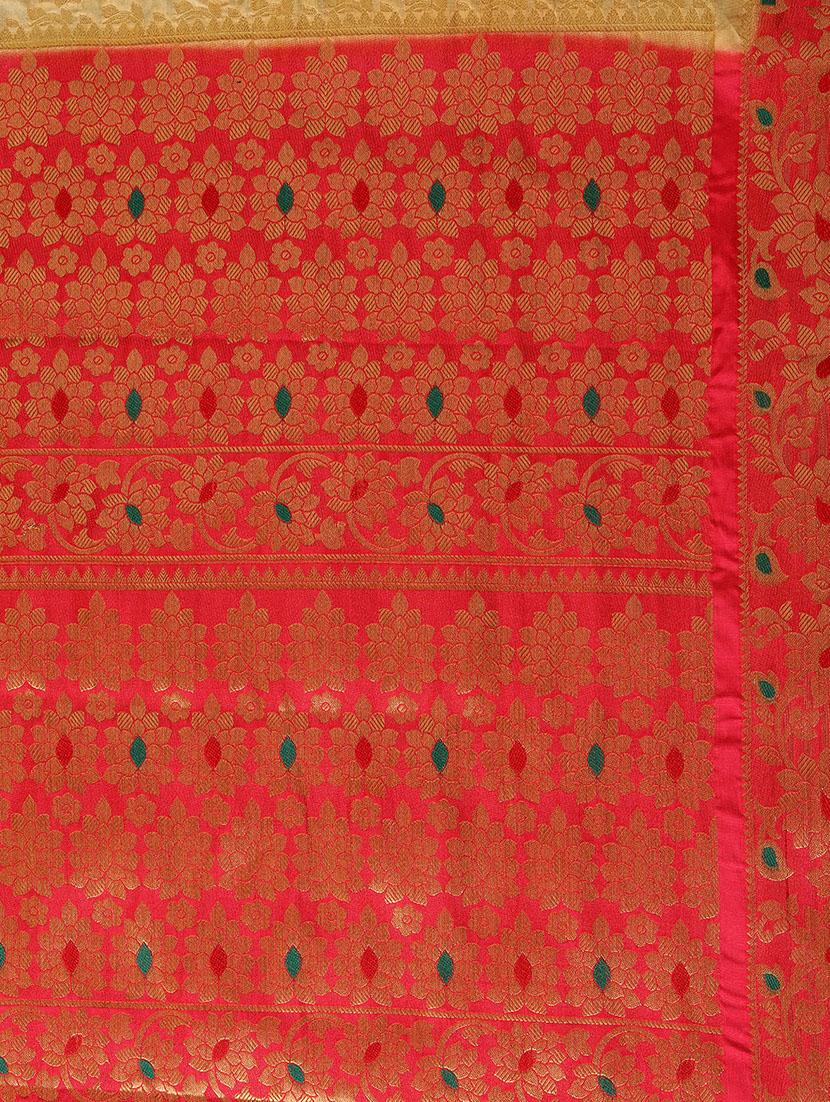 yellow art silk kanjivaram saree with blouse - 14198638 - Zoom Image - 4