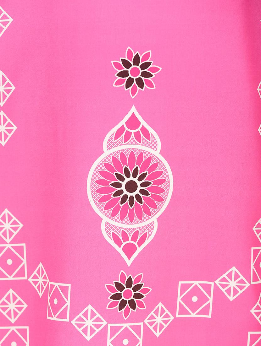 pink crepe straight kurta - 14205580 - Zoom Image - 4