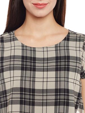 black georgette checkered tunic - 14206344 - Standard Image - 4