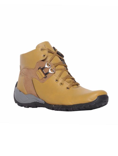 tan leatherette low ankle boot - 14215700 - Very Small Image - 1