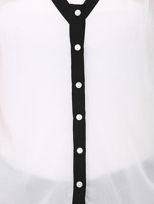 white poly georgette casual top - 14221845 - Standard Image - 4