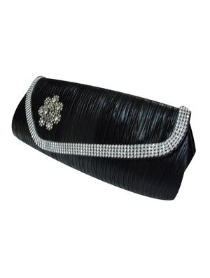 black leatherette ethnic clutch - 14222472 - Standard Image - 4