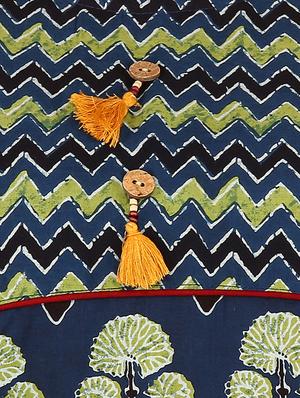 Blue cotton straight kurta - 14222644 - Standard Image - 4