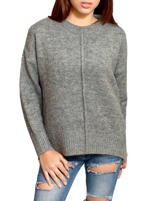 grey acrylic regular pullover - 14225034 - Standard Image - 1