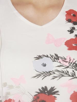 white floral printed chiffon top - 14225818 - Standard Image - 4