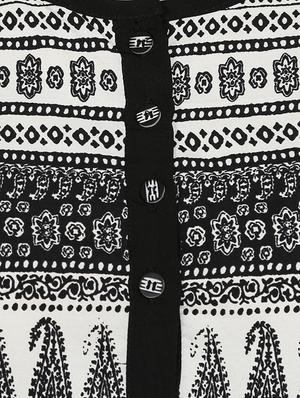 black printed rayon regular top - 14226660 - Standard Image - 4