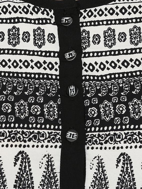 black printed rayon regular top - 14226660 - Zoom Image - 4