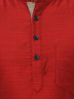 red rayon long kurta - 14227552 - Standard Image - 4