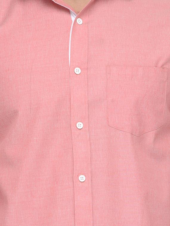pink cotton casual shirt - 14230941 - Zoom Image - 4