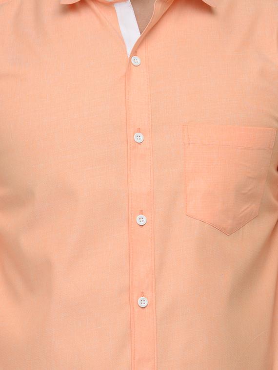 orange cotton casual shirt - 14231388 - Zoom Image - 4