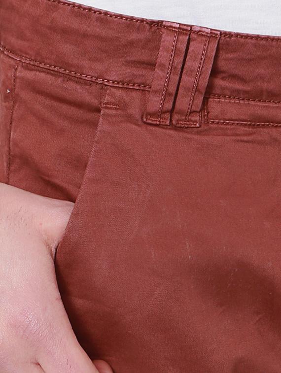 red cotton chinos casual trousers - 14237987 - Zoom Image - 4