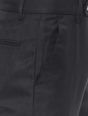 black polyester blend flat front trouser - 14238010 - Standard Image - 4