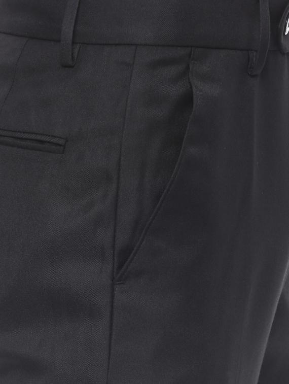 black polyester blend flat front trouser - 14238010 - Zoom Image - 4