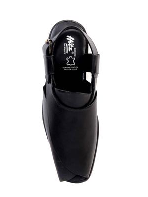 black Leather back strap sandal - 14242152 - Standard Image - 4