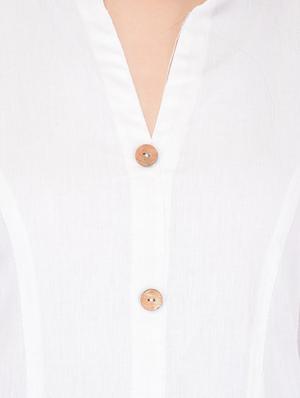 white cotton straight kurta - 14248193 - Standard Image - 4