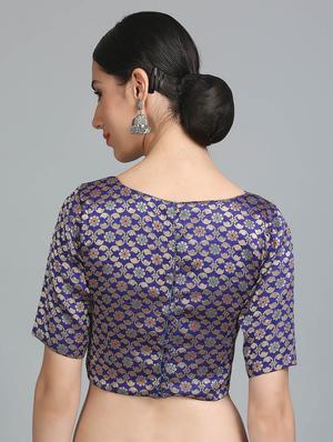 KAANCHIE NANGGIA purple brocade stitched blouse - 14251090 - Standard Image - 4