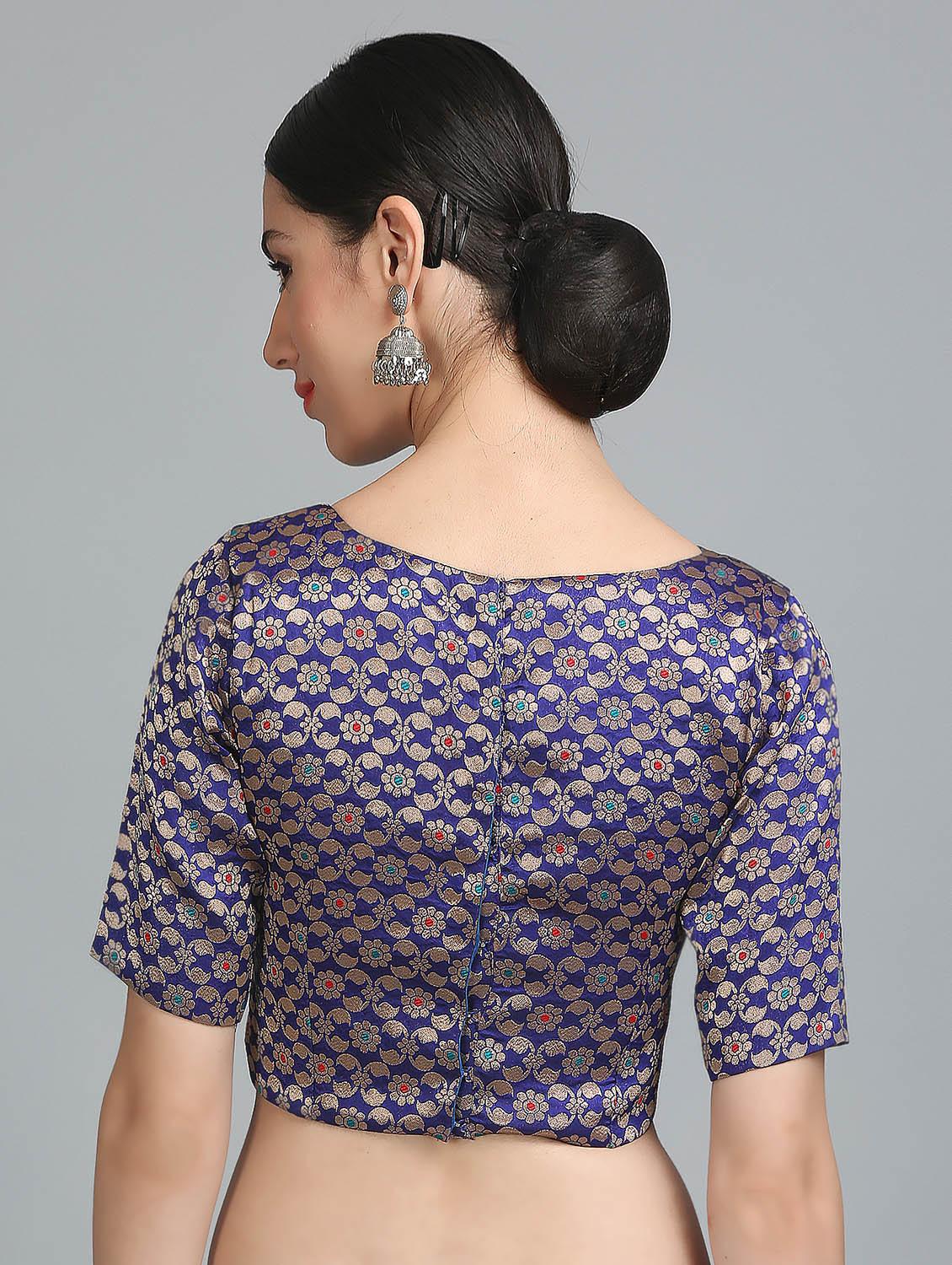 KAANCHIE NANGGIA purple brocade stitched blouse - 14251090 - Zoom Image - 4
