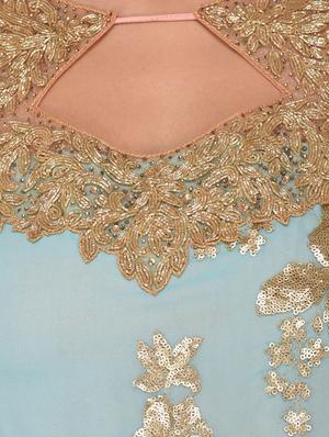 sky blue unstitched skirt suit dress material - 14254073 - Standard Image - 4
