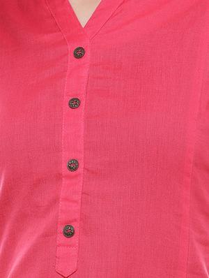 pink khadi straight kurta - 14262746 - Standard Image - 4