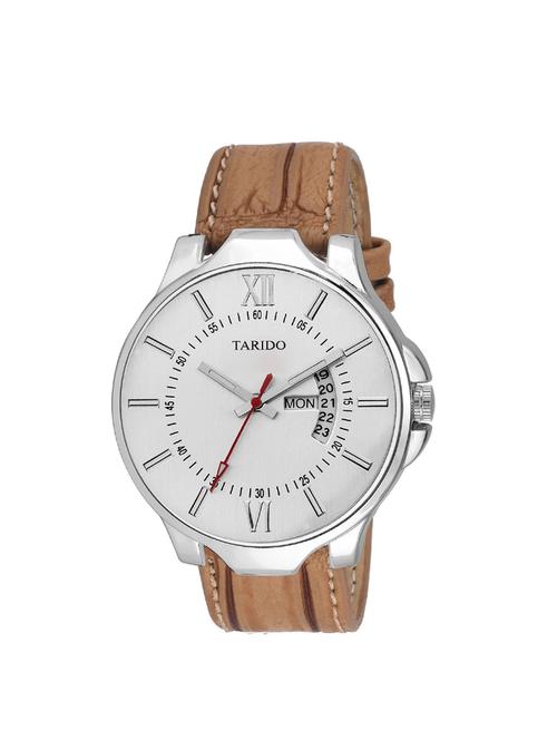 tarido new style day & date white dial men watch - 14264555 - Very Small Image - 1