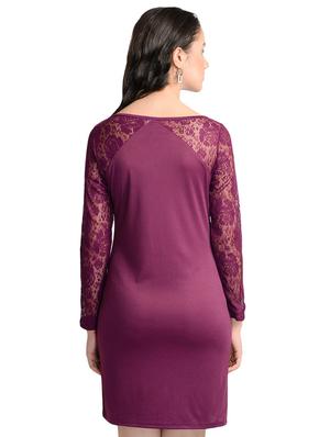purple lace bodycon dress - 14265116 - Standard Image - 4